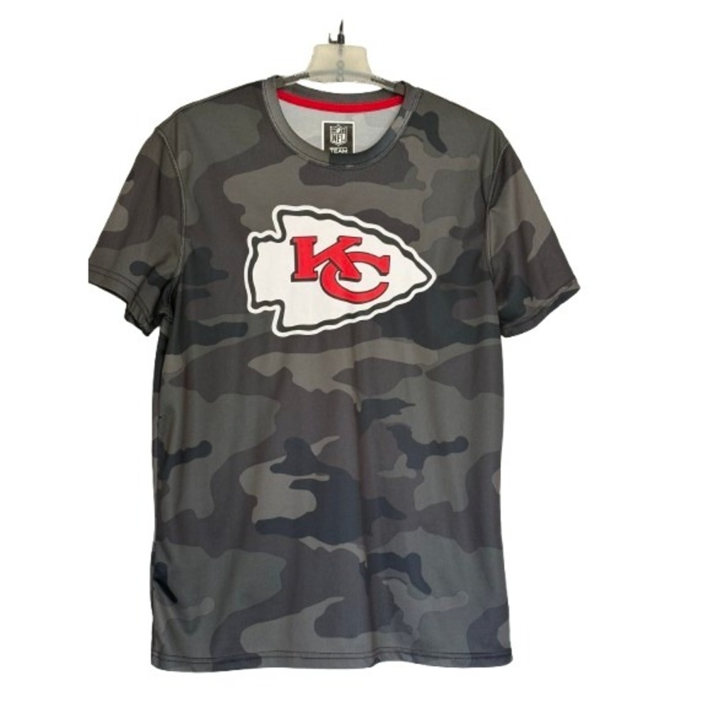 NFL Team Apparel Kansas City Chiefs Camo T-Shirt Mens Large Grey Camouflage